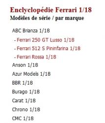 Nouveaut FM : L'Encyclopdie des Ferrari 1/18 dsormais plus lisible et accessible