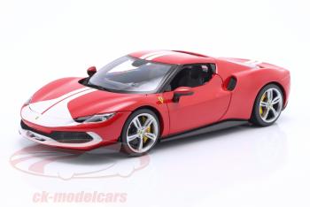 Bburago : Nouveauté Juillet 2023 : Sortie de la Ferrari 296 GTB Assetto Fiorano Rouge & blanc au 1/18
