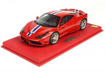 BBR : Nouveaut Nov 2014 : Ferrari 458 Speciale Rosso Corsa Ref P1868V Bande NART au 1/18