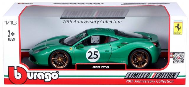 Bburago : Photos de la Ferrari 488 GTB "The Green Jewel" 70th Anniversary 1/18