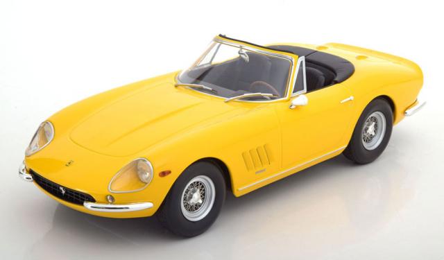 KK Scale Models : Nouveaut Octobre 2018 : Dcouvrez la Ferrari 275 GTB/4 Spider NART en jaune au 1/18