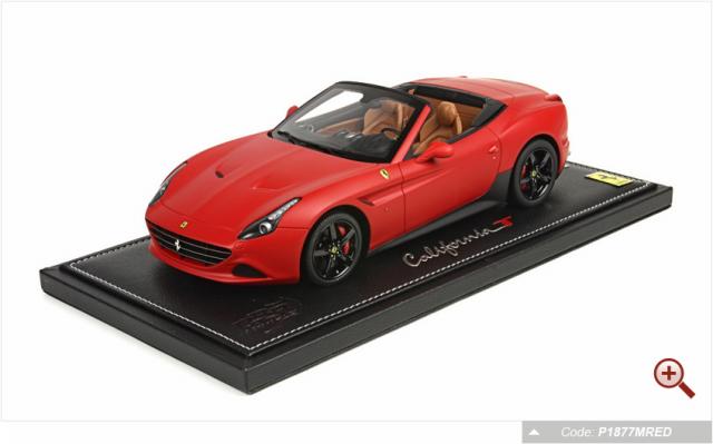 BBR : Nouveaut Fvrier 2015 : Ferrari California T rouge mat ouverte P1877MRED 1/18