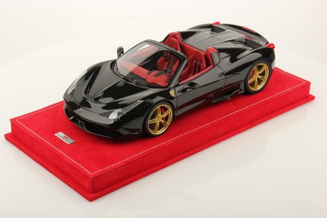 MR Models : Nouveaut Mars 2015 : Ferrari 458 Speciale Aperta Nero Daytona Intrieur rouge 1/18