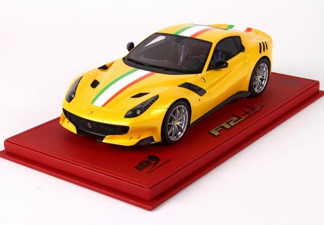 BBR : Nouveaut Janvier 2018 : Sortie de la Ferrari F12 tdf Giallo Tristrato  bande italienne Ref P18121IF 1/18