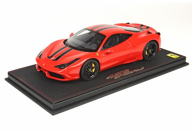 BBR : Nouveaut Nov 2014 : Ferrari 458 Speciale Rosso Scuderia 323 / bandes noires au 1/18