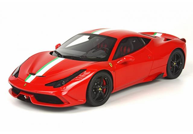 BBR : Nouveaut : Ferrari 458 Speciale Rouge, jantes noires & bande italienne au 1/18