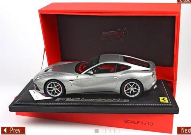 BBR : Photos de la Ferrari F12 Grise int. rouge 1/18