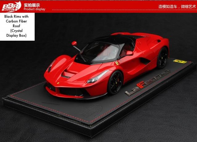 BBR : Ferrari LaFerrari P1878CHV  Rouge Rosso Corsa / toit carbone / jantes noires 1/18