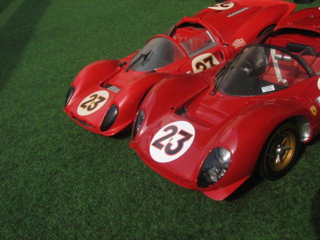 Comparatif Ferrari 330 P4 #23 Daytona 67 GMP vs Jouef au 1/18