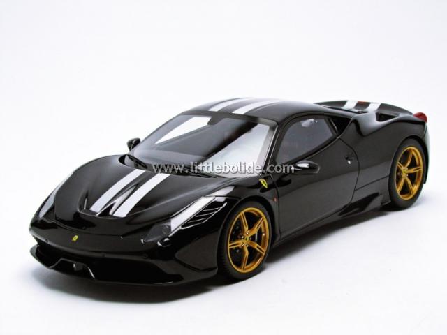 BBR : Nouveaut Dec. 2014 : Ferrari 458 Speciale P1868NBD : Noir Daytona & Bandes grises 1/18