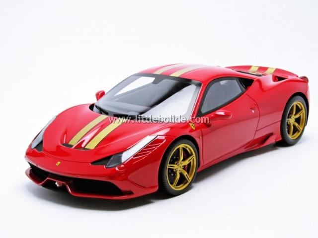 BBR : Nouveaut Dec. 2014 : Ferrari 458 Speciale P1868ASTRC : Rosso Corsa / Jantes Or / Etriers rouges / Bandes Or 1/18