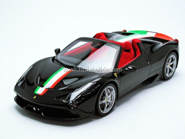 BBR : Nouveaut t 2015 : Ferrari 458 Speciale A Noire bande italienne P18102NBD 1/18