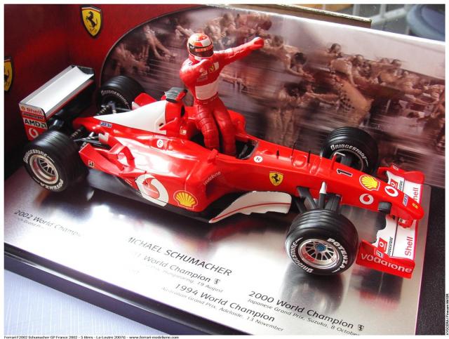 HotWheels : Retour sur la Ferrari F2002 Schumacher 5 Titres 1/18